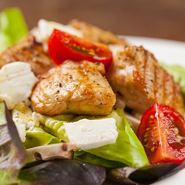 Puten-Feta Salat mit Champignons